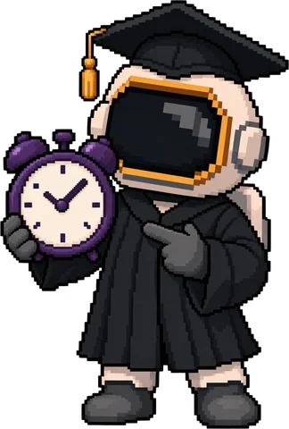 Astro graduado sostiene un reloj para la cuenta regresiva PAES